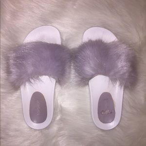 Top Shop Faux fur slides